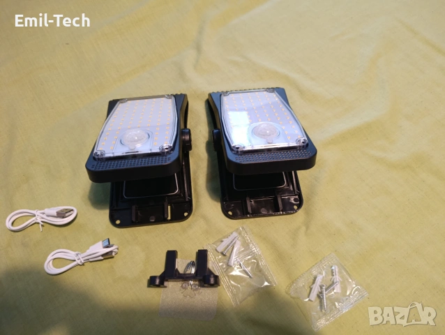 2бр. Соларни LED лампи с датчик за движение 1500mAh | Без кабели | 3 режима, снимка 11 - Соларни лампи - 54081684