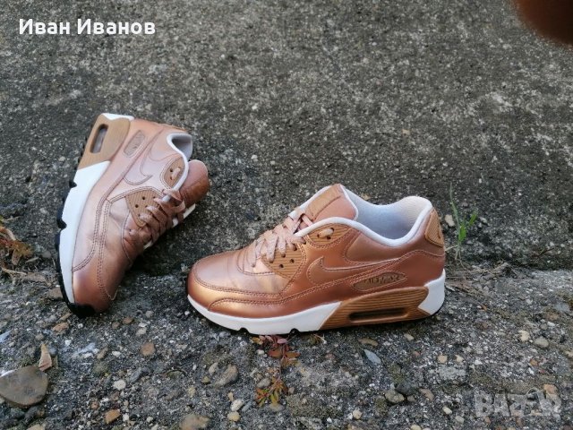 Оригинални маратонки  Nike Air Max 90 GS ‘Metallic Bronze’  номер 37,5-38, снимка 12 - Маратонки - 37449907