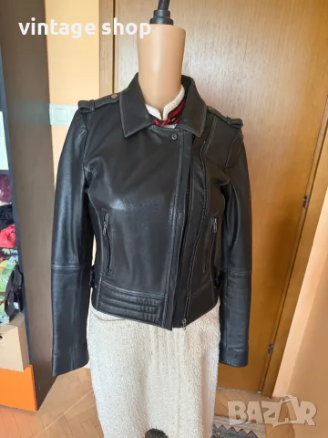 Дамско кожено яке Barneys тип байкър размер 10(М/L), снимка 6 - Якета - 56087001