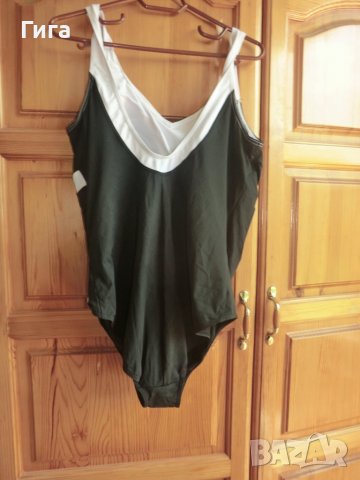 Цял черен бански с бели презрамки, снимка 5 - Бански костюми - 37267823