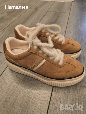 Tamaris Спортни обувки с равна платформа и велур, р.38., снимка 6 - Дамски ежедневни обувки - 53060910