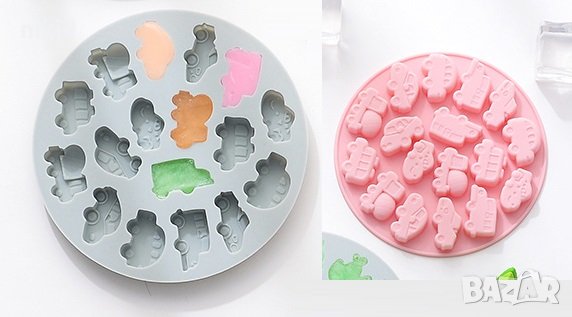 Дребни Превозни средства Автомобил камион силиконов молд за желирани бонбони шоколад лед фондан