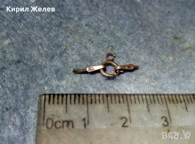 СТАРА СРЕБЪРНА ЗАКОПЧАЛКА За КОЛИЕ ВЕРИЖКА ГРИВНА СРЕБРО 925 ITALY КАРАБИНКА За СИНДЖИР 49905, снимка 4 - Други - 49125059