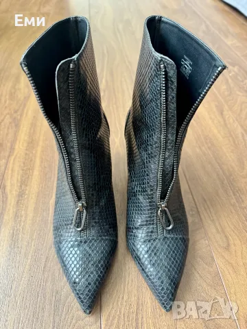 ZARA боти от змийска кожа, снимка 6 - Дамски боти - 56081117