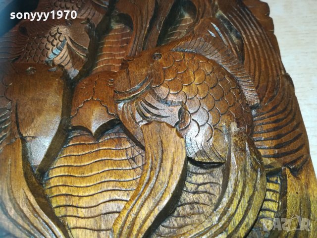 Пано дърворезба РИБИ - ръчна изработка 3012202233, снимка 6 - Колекции - 31263663