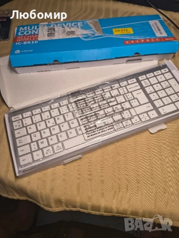 iClever  Bluetooth презареждаща се клавиатура, свързваща 1 до 3устройства, Mac, iPad, Air, Pro,

, снимка 5 - Клавиатури и мишки - 50694405