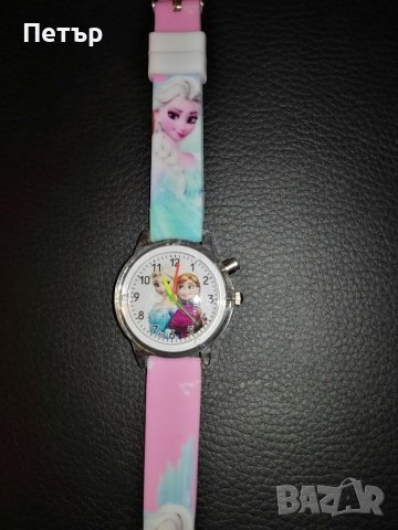 Светещ детски часовник Елза и Анна, замръзналото кралство, frozen, фрозен , снимка 2 - Детски - 36732126