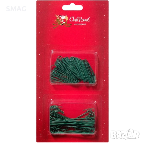 Коледни кукички зелени, 2 размера – комплект 150 бр._1022033