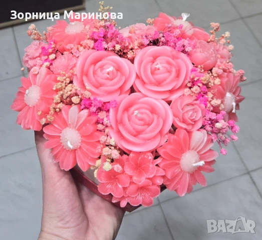 Ароматни букети от свещи, ръчна изработка, снимка 14 - Декорация за дома - 50639295