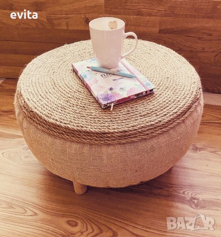  Табуретка ръчна изработка, естествени материали! , снимка 13 - Дивани и мека мебел - 33835741