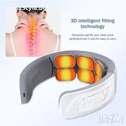 Смарт импулсен масажор за врат Smart Neck Massager H908 с 6 глави и загряващ ефект, снимка 2 - Масажори - 55738551