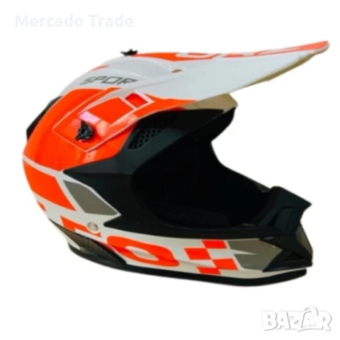 Кросова каска, За мотор, Атв и велосипед, S и M размер, Бял