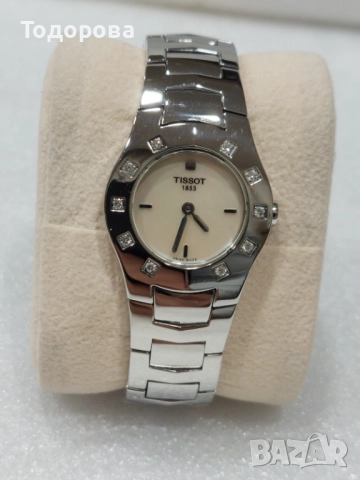 Дамски часовник Tissot с 10 диаманта и седефен циферблат,машина кварц, снимка 3 - Дамски - 52807085