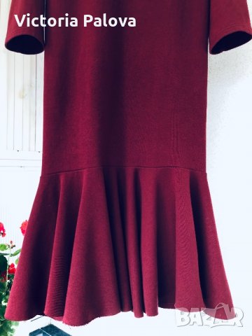 Красива рокля бордо,плътен трикотаж, снимка 2 - Рокли - 31326960