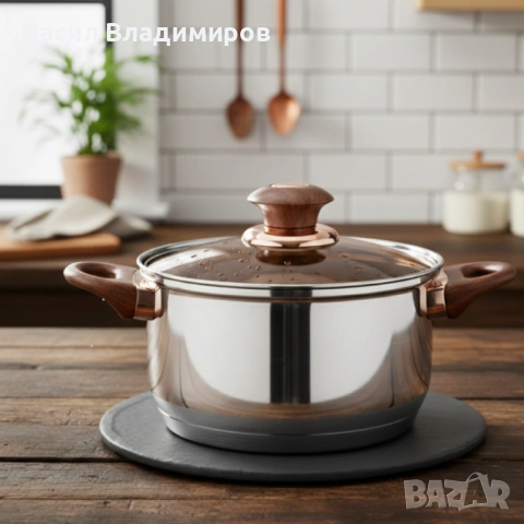 Комплект съдове за готвене от 12 части – Неръждаема стомана, равномерно нагряване и лесна поддръжка, снимка 11 - Прибори за хранене, готвене и сервиране - 53305698