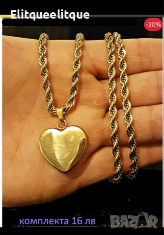 колиета със сърца, снимка 3 - Колиета, медальони, синджири - 52337634