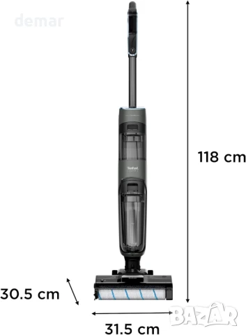Tefal X-CLEAN 4 Безжична прахосмукачка за мокро и сухо почистване,сива, снимка 6 - Прахосмукачки - 51156265