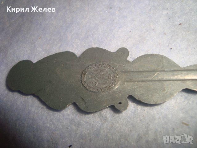 СТАРА ФИГУРАЛНО ОРНАМЕНТИРАНА ХОЛАНДСКА ДЕКОРАТИВНА ЛЪЖИЦА от ЦИНК с ЩЕМПЕЛ АНГЕЛЧЕ 24631, снимка 5 - Колекции - 38117227
