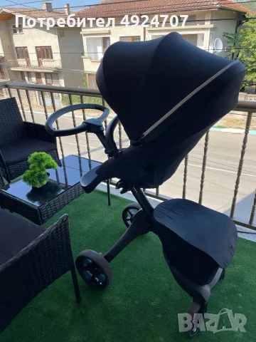 Количка Stokke® Xplory® X + бебешки кош - цвят Rich Black, снимка 3 - Детски колички - 55864982