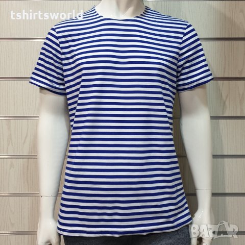Нова мъжка класическа моряшка тениска на райе