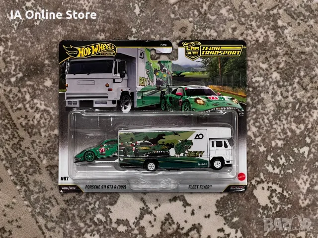 Hot Wheels Premium Team Transport Porsche 911 GT3 R 992 REXY & Fleet Flyer - Car Culture JHX98