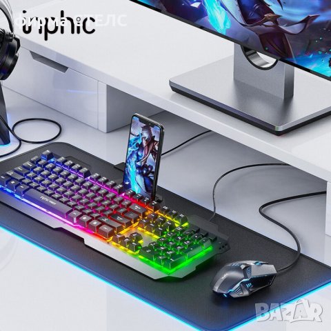 Комплект Gaming STELS V680, USB, Rainbow Backlight, 2 in 1: Клавиатура,Мишка, снимка 9 - Клавиатури и мишки - 40205633