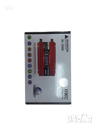 Инвертор UKC, 12V-220V, 500W, с дисплей, снимка 2 - Аксесоари и консумативи - 40677650