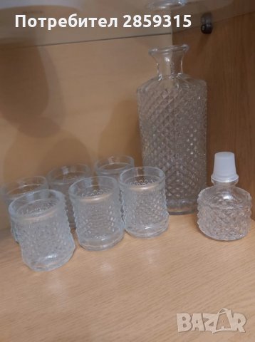 Сервиз / Комплект за уиски /ракия / водка чаши 6 бр + стъклена бутилка за алкохол, снимка 3 - Чаши - 31761644