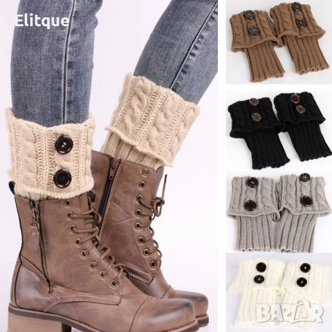 Дамски вълнени плетени гети без пръсти, различни цветове