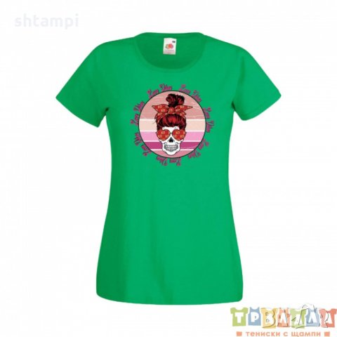 Дамска тениска Свети Валентин Valentines Day Skull Valentine's 21, снимка 2 - Тениски - 35621147