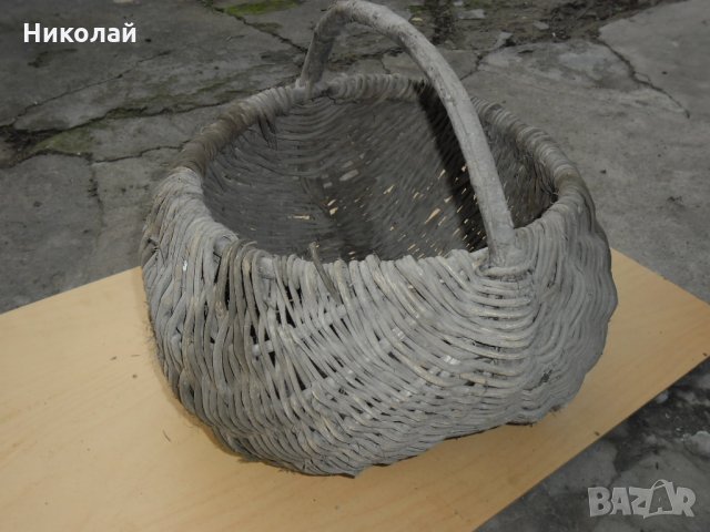Старинна плетена кошница, снимка 6 - Антикварни и старинни предмети - 31752470