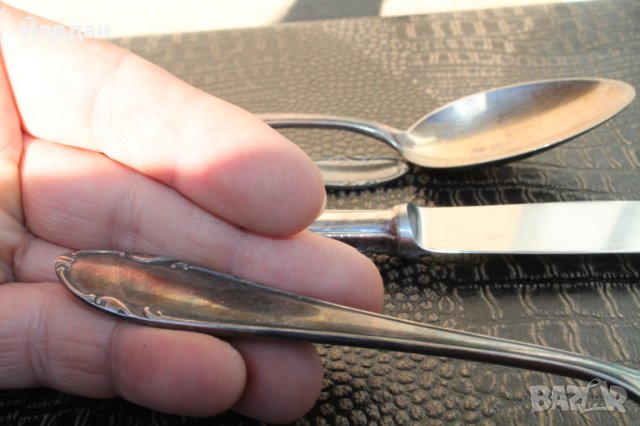 Посребрен комплект за хранене 24 броя , снимка 11 - Колекции - 42654427