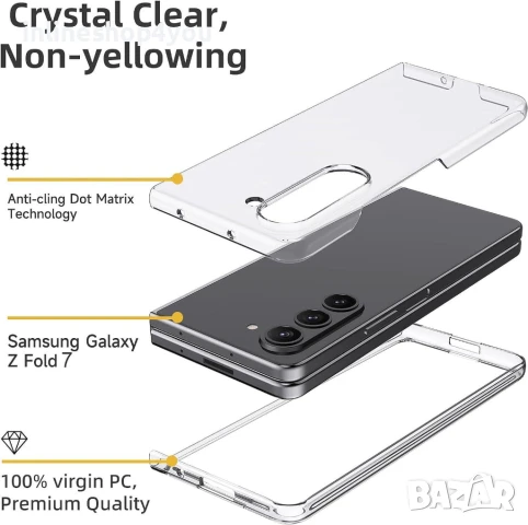 Прозрачен Кейс за Samsung Galaxy Z Fold7 от две части, снимка 4 - Калъфи, кейсове - 51239892