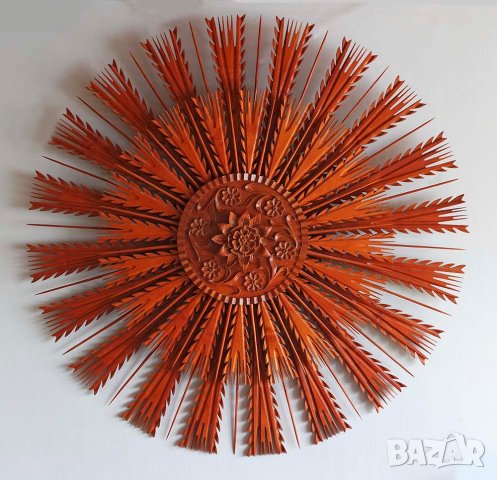 Розета - слънце, дърворезба, украса за таван или стена