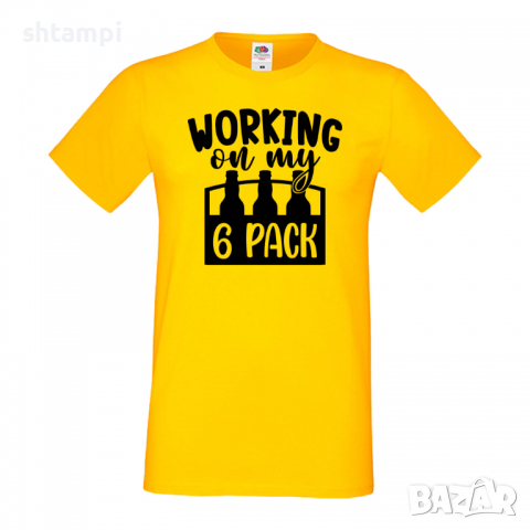 Мъжка тениска Working On My 6 pack 1,Бира,Бирфест,Beerfest,Подарък,Изненада,Рожден Ден, снимка 9 - Тениски - 36389463