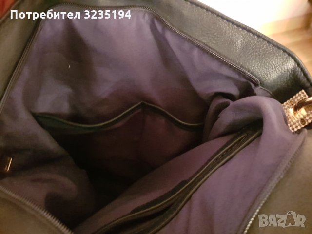 Синя кожена чанта, снимка 4 - Чанти - 35238390