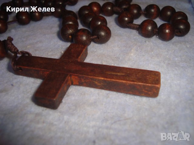 ДЪРВЕНА МОЛИТВЕНА БРОЕНИЦА - ОГЪРЛИЦА с ДЪРВЕНО КРЪСТЧЕ МНОГО КРАСИВА РЪЧНА АРТ ИЗРАБОТКА 27488, снимка 6 - Други ценни предмети - 36975042
