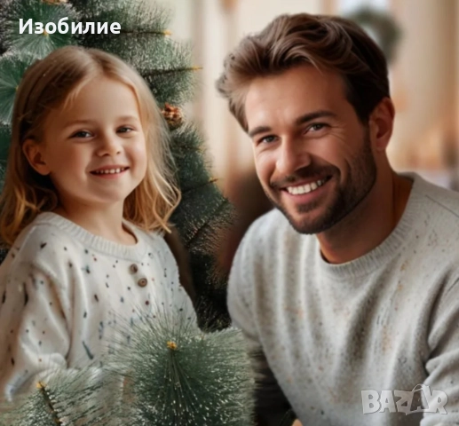 Коледна елха с бели заскрежени връхчета. С пластмасова стойка за 60 и 90см, всички останали са с мет, снимка 13 - Декорация за дома - 52373641