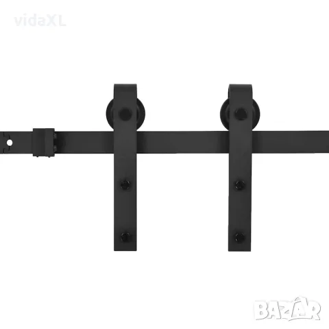 vidaXL Комплект механизъм за плъзгаща врата SKIEN 183 см стомана черен