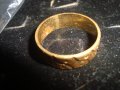 ВИНТИДЖ БРОНЗОВ ПОЗЛАТЕН ГРАВИРАН КРАСИВ РЕТРО СТИЛ ПРЪСТЕН ХАЛКА 70231, снимка 4
