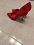 Червени дамски елегантни велурени обувки с висок ток, номер 39, снимка 2