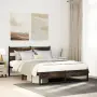 vidaXL Метална рамка за легло, без матрак, опушен дъб, 140x200 см, снимка 2