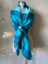 Тюркоазено син шал от коприна, кашмир, вълна, памук/ ралични видове, снимка 8