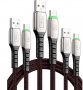 3.1A QC USB Type C кабел 0.5 , 1 и 2 метра с подсветка бързо зареждане, снимка 1 - USB кабели - 37063473