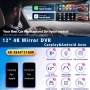 12 инча 4К огледало с Android auto/Car play, видео регистратор, камера за заден ход., снимка 6