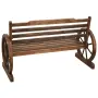 vidaXL Градинска пейка, 112 см, масивна ела, снимка 4