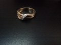  Дизайнерски златен пръстен с диаманти, снимка 5