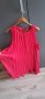 Червена солей, плисирана рокля Л ХЛ размер , снимка 11
