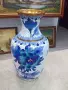Китайска ваза Клоазоне (Cloisonné) – изящна изработка от мед, емайл и позлата (21х11 см), снимка 1