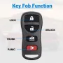 Кутийка за дистанционно с 4 бутона за NISSAN&INFINITI Xterra Titan Armada Frontier Quest FX35 FX45 , снимка 2
